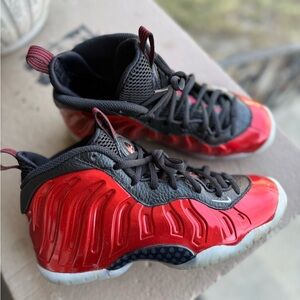 Nike Kids' Red and Black Foamposite-Style Sneakers